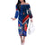 Samoa And France Rugby Off The Shoulder Long Sleeve Dress 2023 World Cup Manu Samoa With Les Bleus - Wonder Print Shop