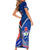 Samoa And France Rugby Short Sleeve Bodycon Dress 2023 World Cup Manu Samoa With Les Bleus - Wonder Print Shop