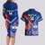 Custom Samoa And France Rugby Couples Matching Long Sleeve Bodycon Dress and Hawaiian Shirt 2023 World Cup Manu Samoa With Les Bleus - Wonder Print Shop