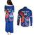 Custom Samoa And France Rugby Couples Matching Puletasi Dress and Long Sleeve Button Shirts 2023 World Cup Manu Samoa With Les Bleus - Wonder Print Shop