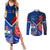 Custom Samoa And France Rugby Couples Matching Summer Maxi Dress and Long Sleeve Button Shirts 2023 World Cup Manu Samoa With Les Bleus - Wonder Print Shop