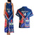 Custom Samoa And France Rugby Couples Matching Tank Maxi Dress and Hawaiian Shirt 2023 World Cup Manu Samoa With Les Bleus - Wonder Print Shop