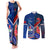 Custom Samoa And France Rugby Couples Matching Tank Maxi Dress and Long Sleeve Button Shirts 2023 World Cup Manu Samoa With Les Bleus - Wonder Print Shop