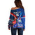 Custom Samoa And France Rugby Off Shoulder Sweater 2023 World Cup Manu Samoa With Les Bleus - Wonder Print Shop