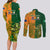 Australia And Ireland Rugby Couples Matching Long Sleeve Bodycon Dress and Long Sleeve Button Shirts 2023 World Cup Walllabies With Shamrocks - Wonder Print Shop