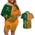 Australia And Ireland Rugby Couples Matching Off Shoulder Short Dress and Hawaiian Shirt 2023 World Cup Walllabies With Shamrocks - Wonder Print Shop