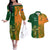 Australia And Ireland Rugby Couples Matching Off The Shoulder Long Sleeve Dress and Hawaiian Shirt 2023 World Cup Walllabies With Shamrocks - Wonder Print Shop