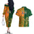 Australia And Ireland Rugby Couples Matching Off The Shoulder Long Sleeve Dress and Hawaiian Shirt 2023 World Cup Walllabies With Shamrocks - Wonder Print Shop