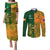 Australia And Ireland Rugby Couples Matching Puletasi Dress and Long Sleeve Button Shirts 2023 World Cup Walllabies With Shamrocks - Wonder Print Shop