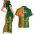 Australia And Ireland Rugby Couples Matching Short Sleeve Bodycon Dress and Hawaiian Shirt 2023 World Cup Walllabies With Shamrocks - Wonder Print Shop