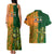 Australia And Ireland Rugby Couples Matching Tank Maxi Dress and Hawaiian Shirt 2023 World Cup Walllabies With Shamrocks - Wonder Print Shop