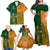 Australia And Ireland Rugby Family Matching Off Shoulder Maxi Dress and Hawaiian Shirt 2023 World Cup Walllabies With Shamrocks - Wonder Print Shop