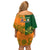 Australia And Ireland Rugby Family Matching Off Shoulder Short Dress and Hawaiian Shirt 2023 World Cup Walllabies With Shamrocks - Wonder Print Shop