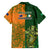 Australia And Ireland Rugby Family Matching Puletasi Dress and Hawaiian Shirt 2023 World Cup Walllabies With Shamrocks - Wonder Print Shop