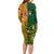 Australia And Ireland Rugby Long Sleeve Bodycon Dress 2023 World Cup Walllabies With Shamrocks - Wonder Print Shop