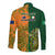 Australia And Ireland Rugby Long Sleeve Button Shirt 2023 World Cup Walllabies With Shamrocks - Wonder Print Shop