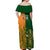 Australia And Ireland Rugby Off Shoulder Maxi Dress 2023 World Cup Walllabies With Shamrocks - Wonder Print Shop