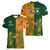 Australia And Ireland Rugby Women V Neck T Shirt 2023 World Cup Walllabies With Shamrocks LT14