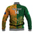 Custom Australia And Ireland Rugby Baseball Jacket 2023 World Cup Walllabies With Shamrocks - Wonder Print Shop