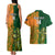 Custom Australia And Ireland Rugby Couples Matching Tank Maxi Dress and Hawaiian Shirt 2023 World Cup Walllabies With Shamrocks - Wonder Print Shop