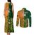 Custom Australia And Ireland Rugby Couples Matching Tank Maxi Dress and Long Sleeve Button Shirts 2023 World Cup Walllabies With Shamrocks - Wonder Print Shop