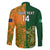 Custom Australia And Ireland Rugby Family Matching Long Sleeve Bodycon Dress and Hawaiian Shirt 2023 World Cup Walllabies With Shamrocks - Wonder Print Shop