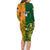 Custom Australia And Ireland Rugby Family Matching Long Sleeve Bodycon Dress and Hawaiian Shirt 2023 World Cup Walllabies With Shamrocks - Wonder Print Shop