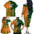 Custom Australia And Ireland Rugby Family Matching Off Shoulder Long Sleeve Dress and Hawaiian Shirt 2023 World Cup Walllabies With Shamrocks - Wonder Print Shop