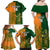 Custom Australia And Ireland Rugby Family Matching Off Shoulder Maxi Dress and Hawaiian Shirt 2023 World Cup Walllabies With Shamrocks - Wonder Print Shop