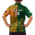 Custom Australia And Ireland Rugby Family Matching Off Shoulder Short Dress and Hawaiian Shirt 2023 World Cup Walllabies With Shamrocks - Wonder Print Shop