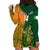 Custom Australia And Ireland Rugby Hoodie Dress 2023 World Cup Walllabies With Shamrocks - Wonder Print Shop