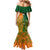 Custom Australia And Ireland Rugby Mermaid Dress 2023 World Cup Walllabies With Shamrocks - Wonder Print Shop