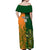 Custom Australia And Ireland Rugby Off Shoulder Maxi Dress 2023 World Cup Walllabies With Shamrocks - Wonder Print Shop