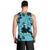 Blue Hawaii Men Tank Top Tapa Cloth Mix Tropical Flowers Pastel Vibes - Wonder Print Shop