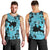 Blue Hawaii Men Tank Top Tapa Cloth Mix Tropical Flowers Pastel Vibes - Wonder Print Shop