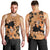 Orange Hawaii Men Tank Top Tapa Cloth Mix Tropical Flowers Pastel Vibes - Wonder Print Shop