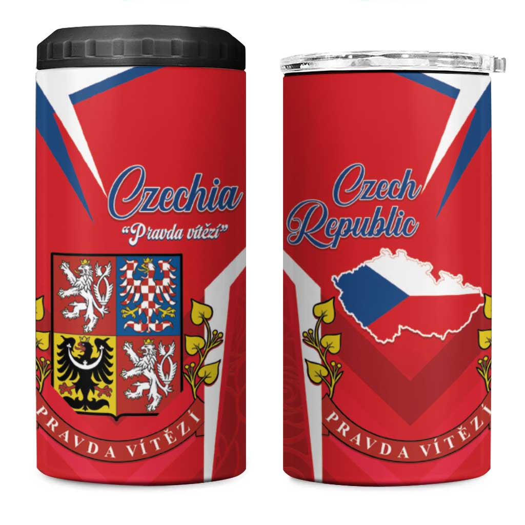 Czech Republic Restoration Day 4 in 1 Can Cooler Tumbler Czechia Pravda Vitezi - Wonder Print Shop