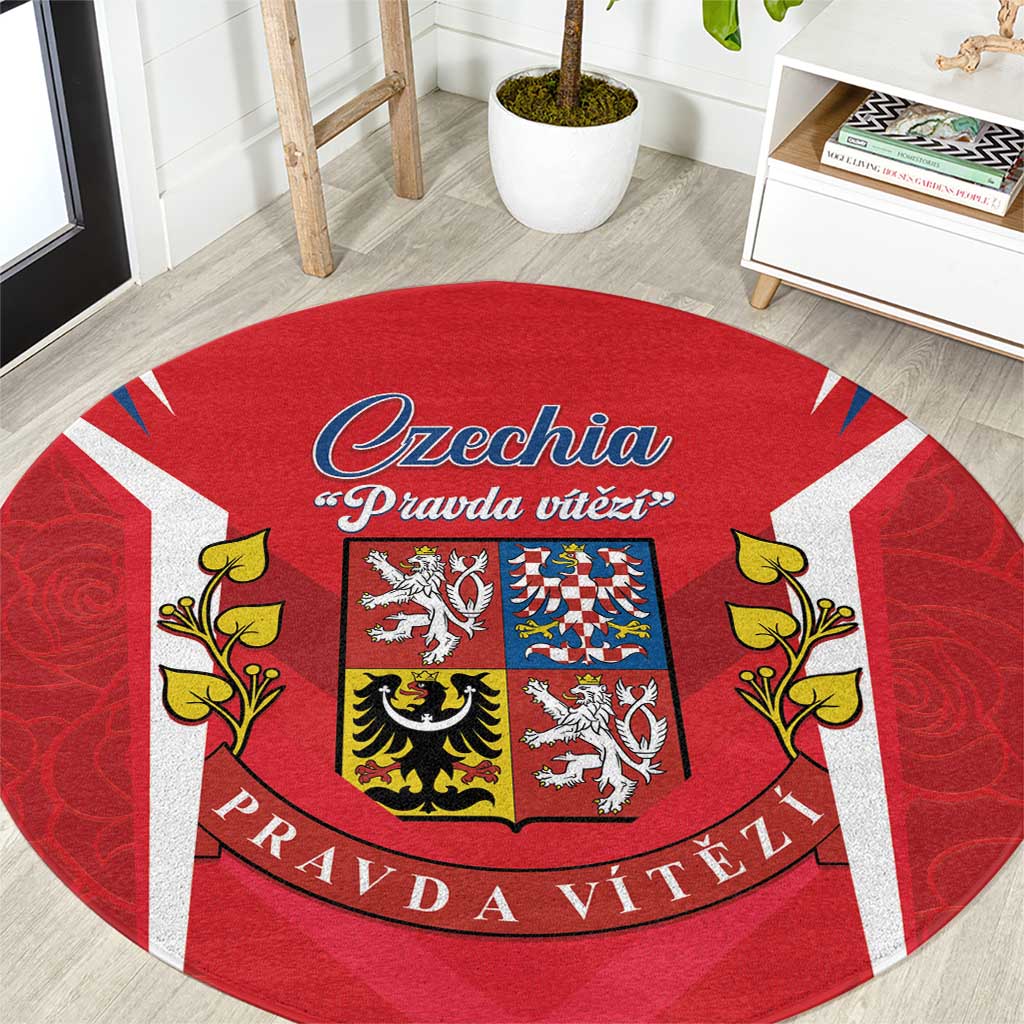 Czech Republic Restoration Day Round Carpet Czechia Pravda Vitezi