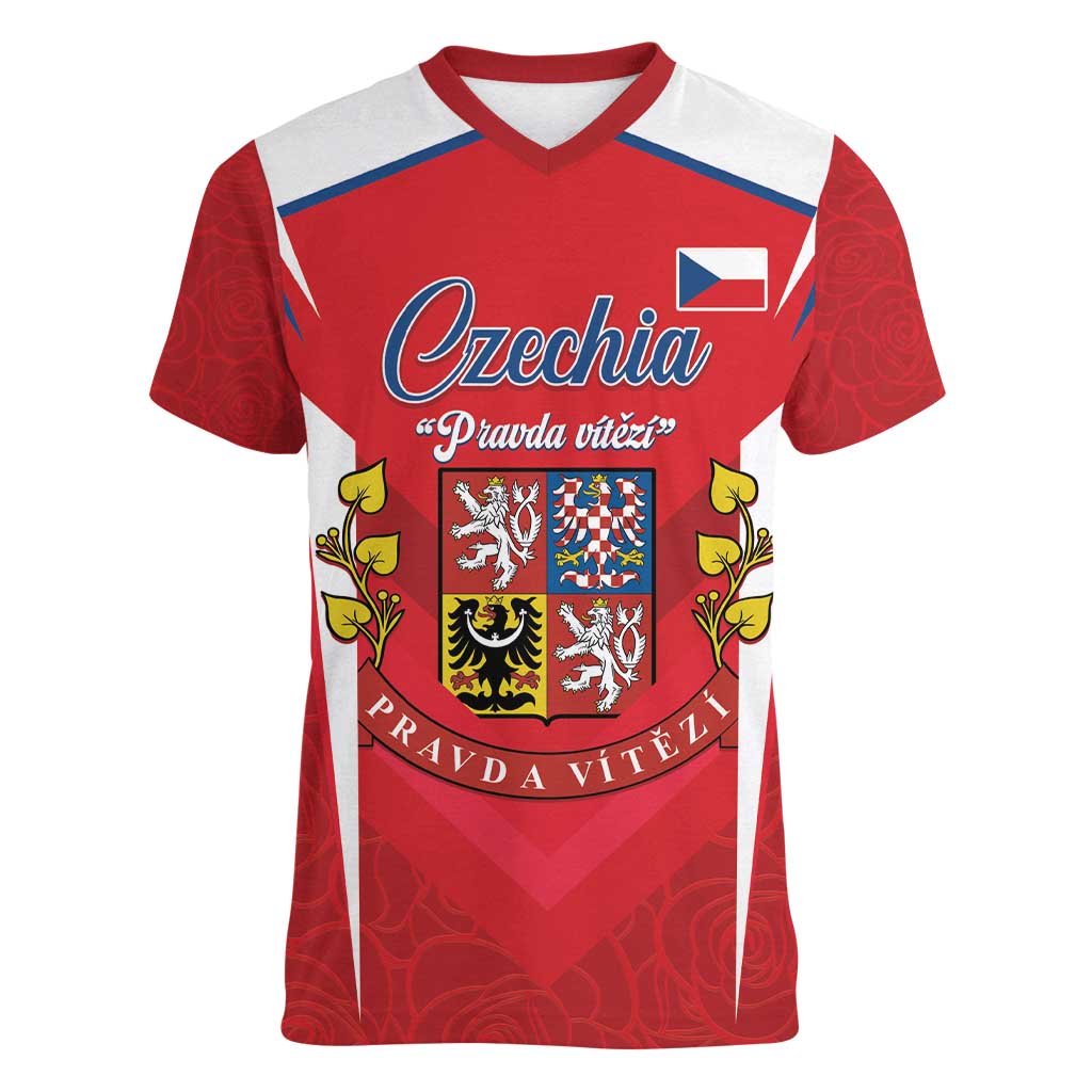 Czech Republic Restoration Day Women V-Neck T-Shirt Czechia Pravda Vitezi - Wonder Print Shop