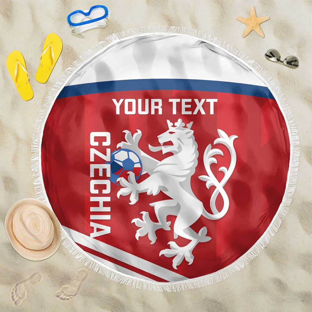 Custom Czech Republic Football Beach Blanket Go Czechia - Sporty Style - Wonder Print Shop