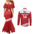 Custom Czech Republic Football Couples Matching Mermaid Dress and Long Sleeve Button Shirt Go Czechia - Sporty Style