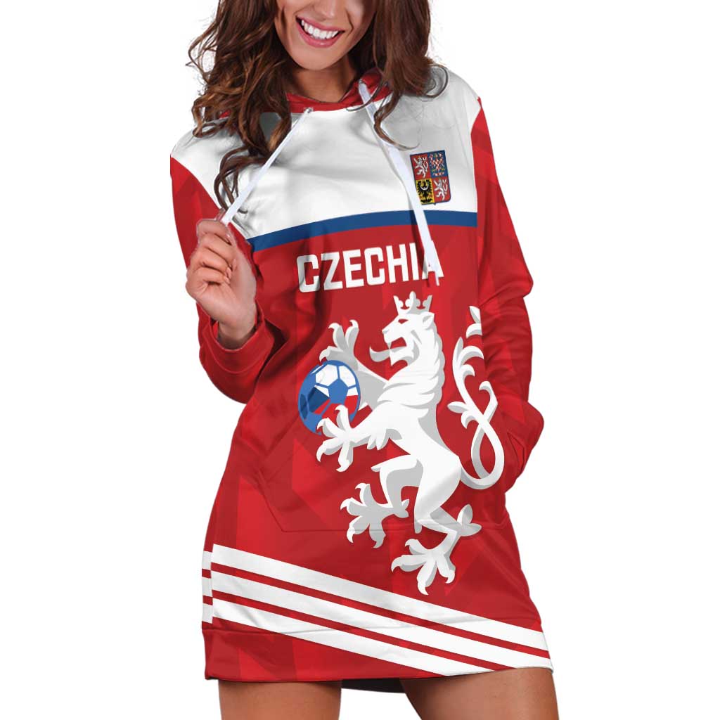 Custom Czech Republic Football Hoodie Dress Go Czechia - Sporty Style - Wonder Print Shop