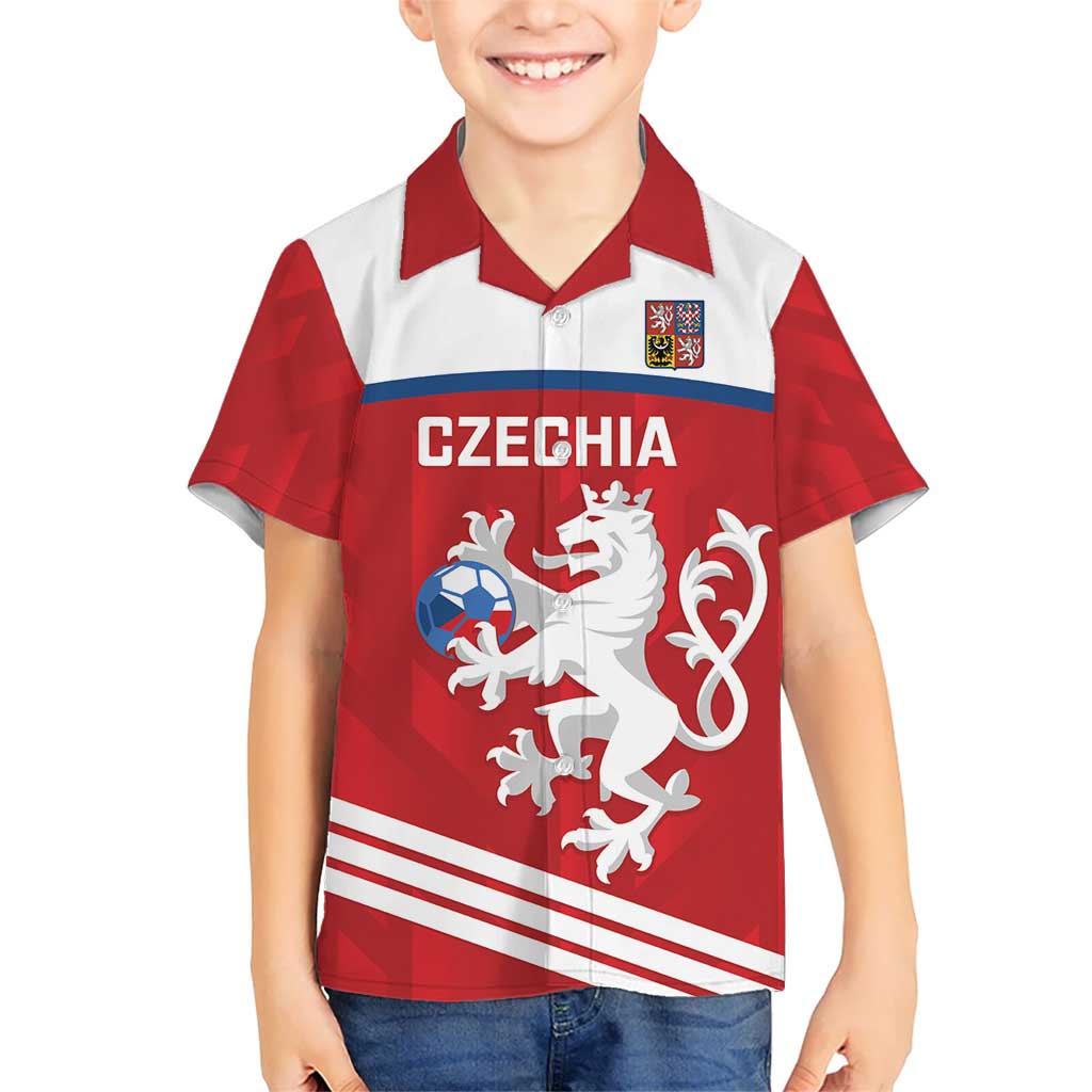 Custom Czech Republic Football Kid Hawaiian Shirt Go Czechia - Sporty Style - Wonder Print Shop