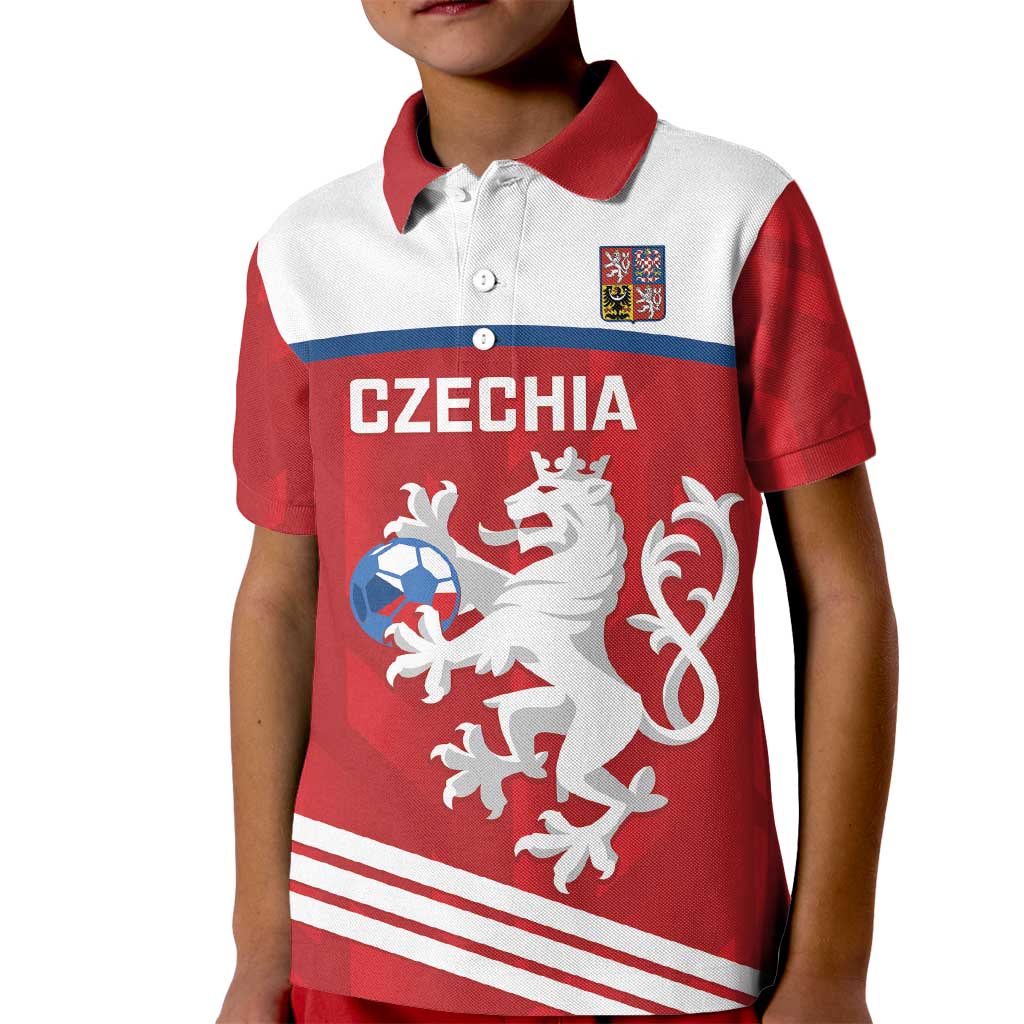 Custom Czech Republic Football Kid Polo Shirt Go Czechia - Sporty Style - Wonder Print Shop