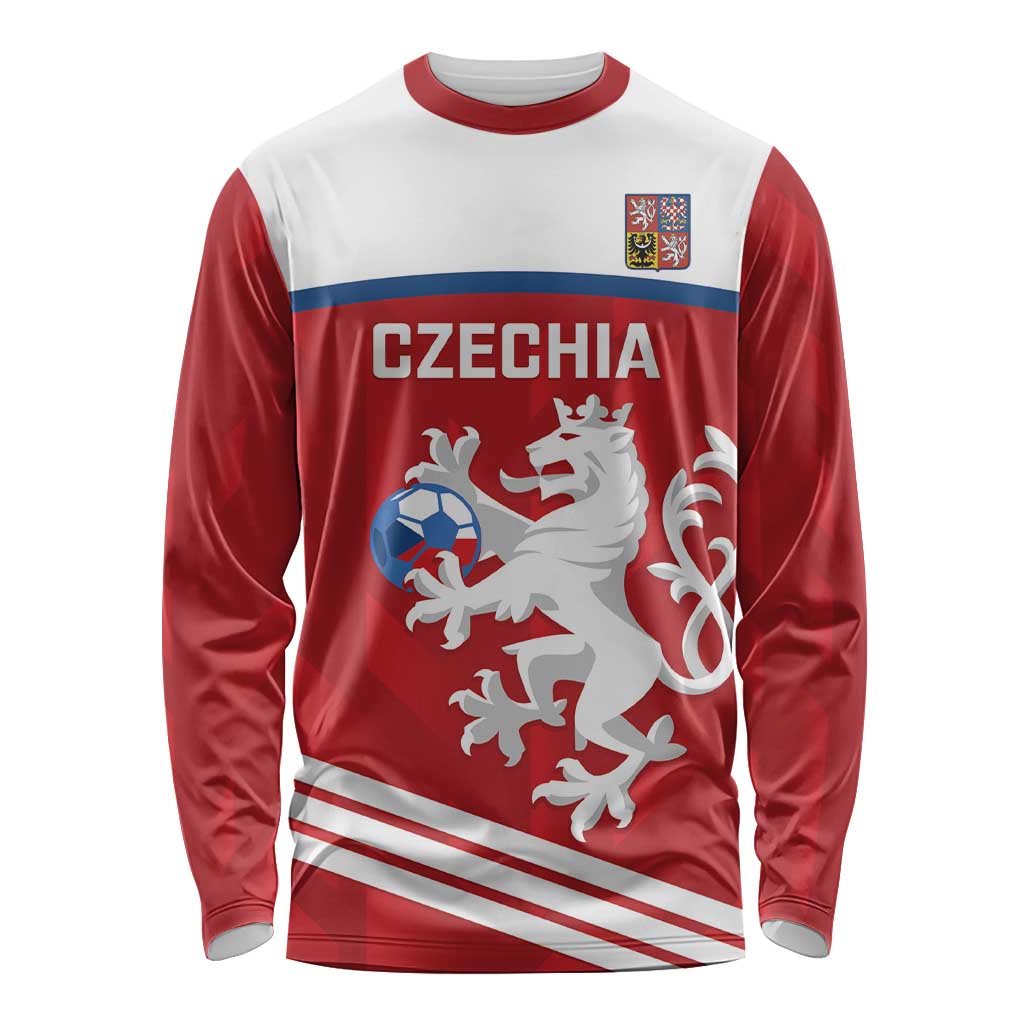 Custom Czech Republic Football Long Sleeve Shirt Go Czechia - Sporty Style - Wonder Print Shop