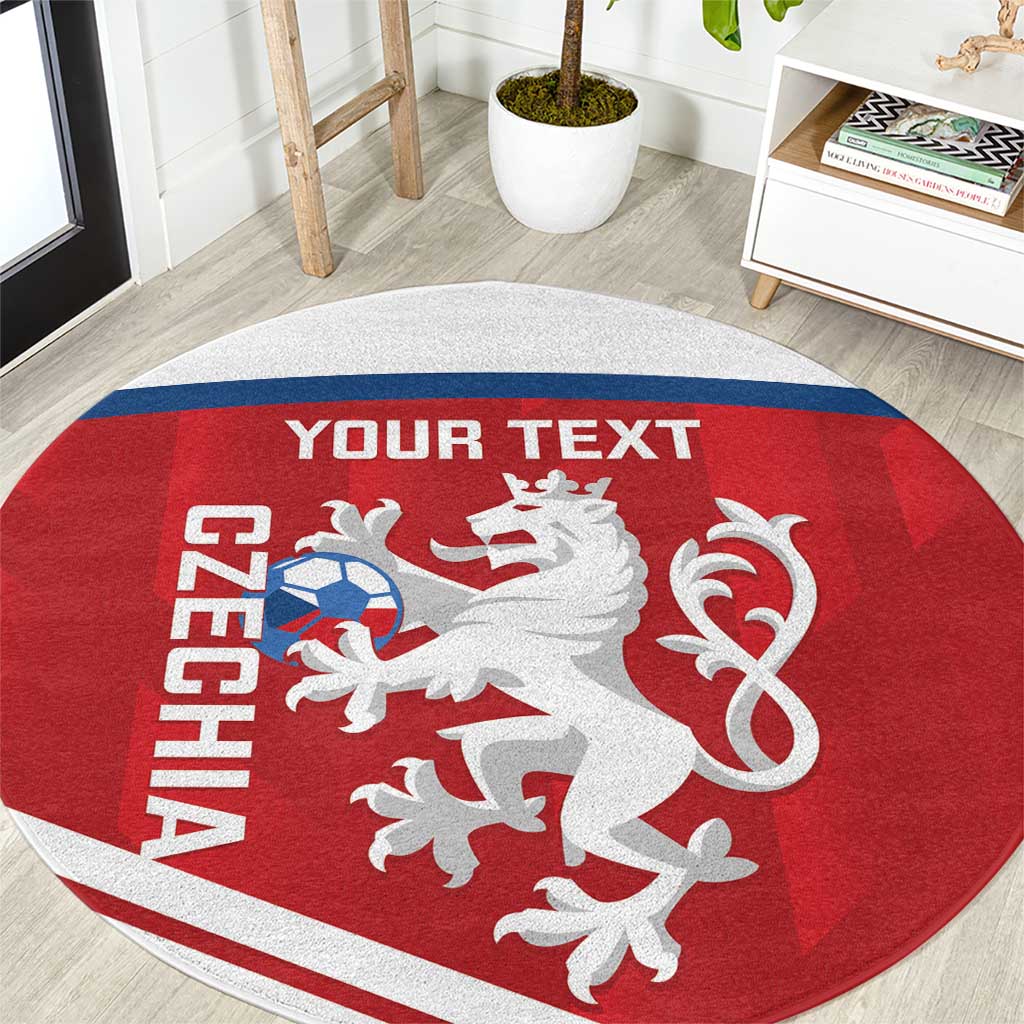 Custom Czech Republic Football Round Carpet Go Czechia - Sporty Style