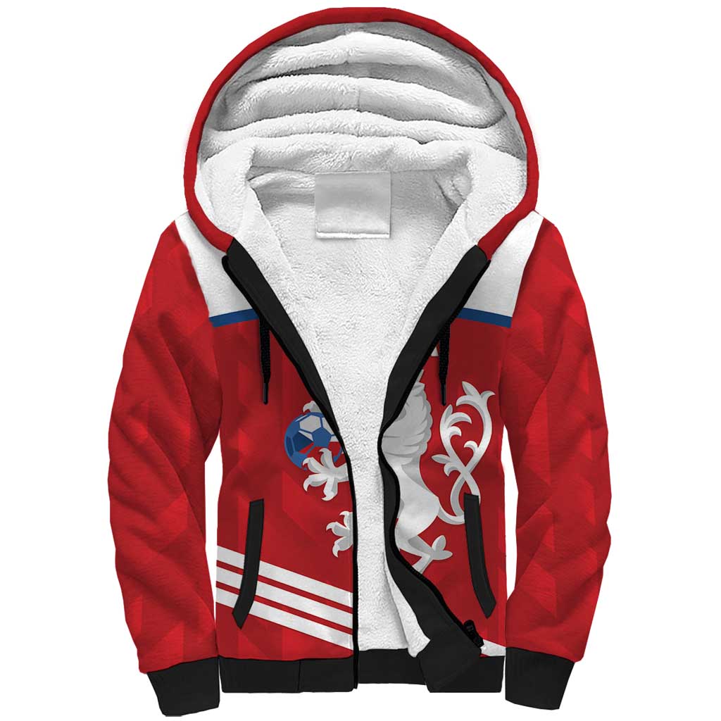 Custom Czech Republic Football Sherpa Hoodie Go Czechia - Sporty Style - Wonder Print Shop