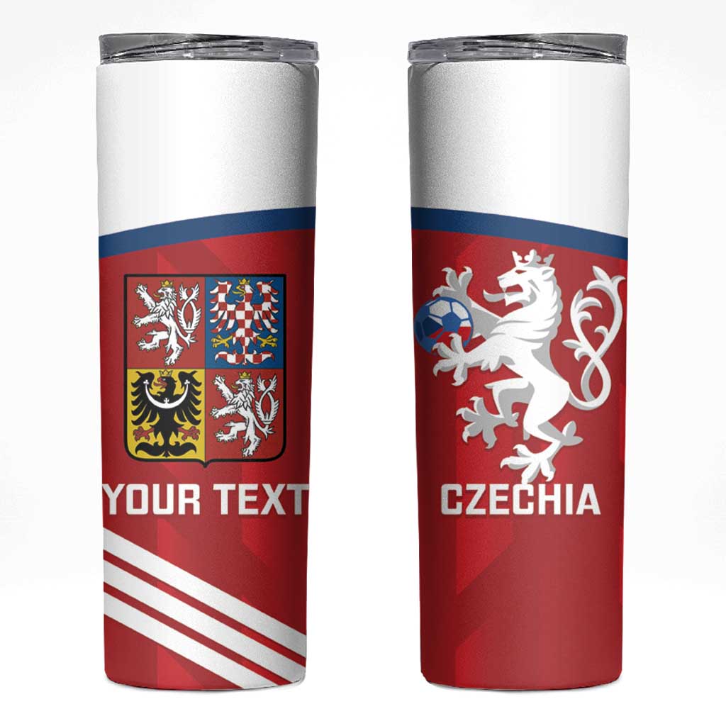 Personalised Czech Republic Football Skinny Tumbler Go Czechia - Sporty Style - Wonder Print Shop