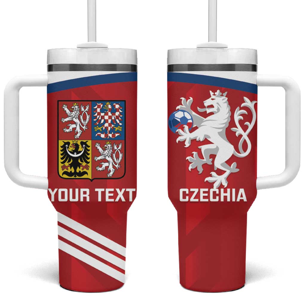 Personalised Czech Republic Football Tumbler With Handle Go Czechia - Sporty Style - Wonder Print Shop