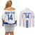 Custom Greece Football Couples Matching Off Shoulder Short Dress and Long Sleeve Button Shirt Go Ethniki - Sporty Style - Wonder Print Shop